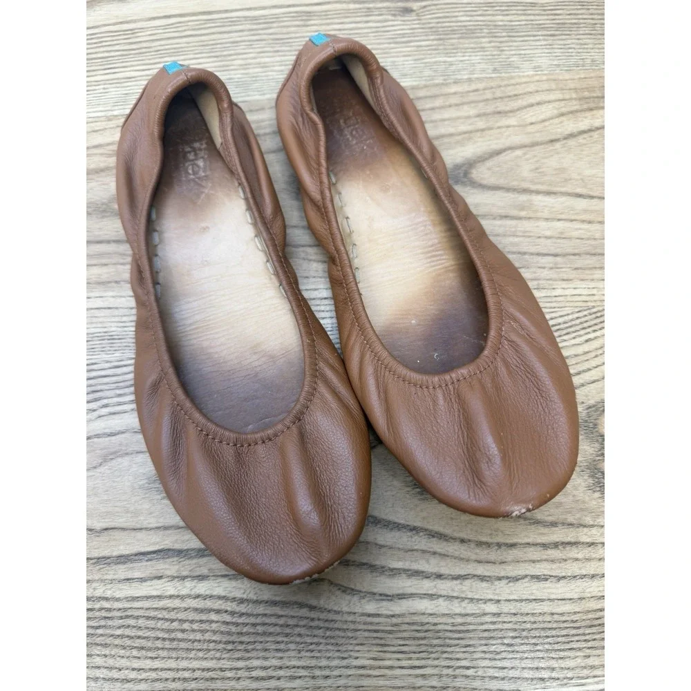 Tieks by Gavrieli Foldable Ballet Flats 8 Chestnut Brown 100% Nappa Leather